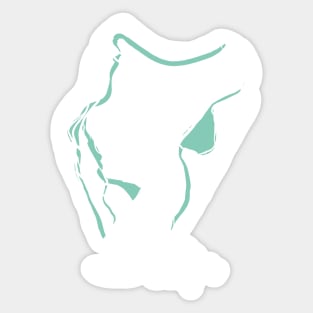 Single Line - Harpist (White) Sticker